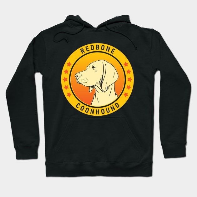 Redbone Coonhound Dog Portrait Hoodie by millersye